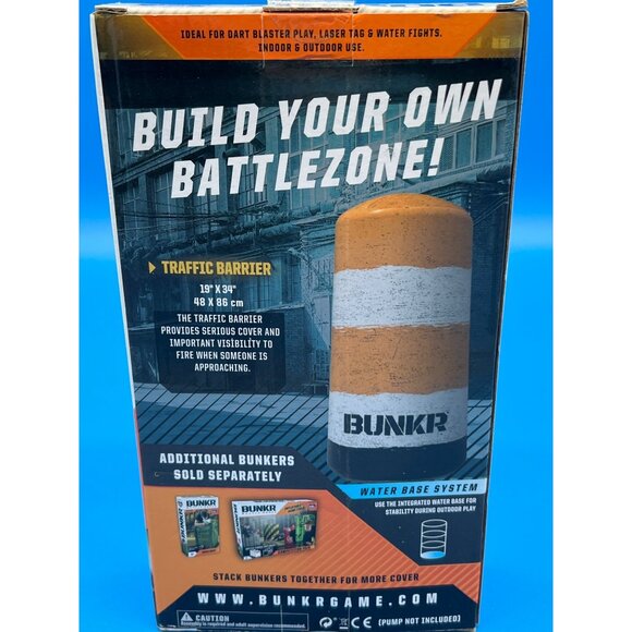 BUNKR Battle Zones Inflatable Traffic Barrier With Water Base System For Dart Bl - Picture 3 of 6
